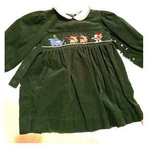 Vintage smocked Christmas dress